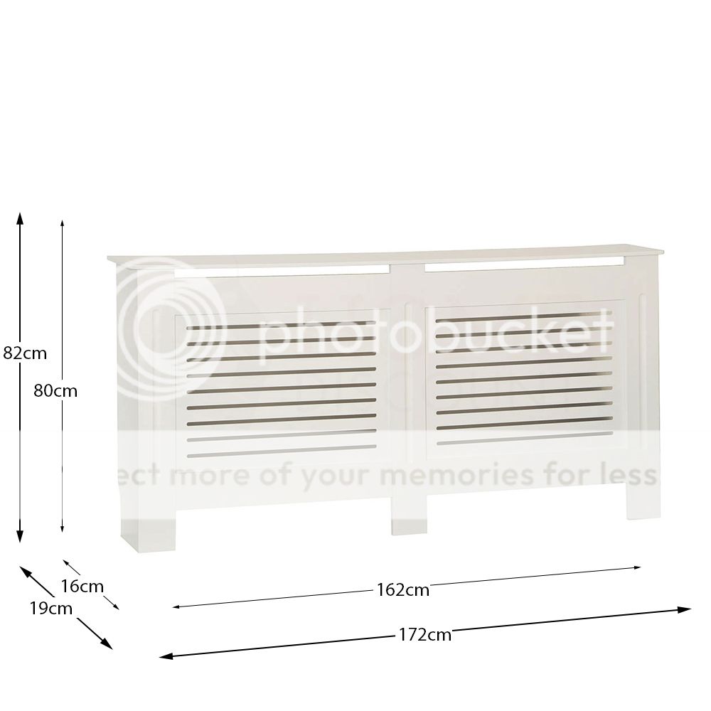 Radiator Cover Milton Modern MDF Wood Horizontal Slat Grill Heat Guard